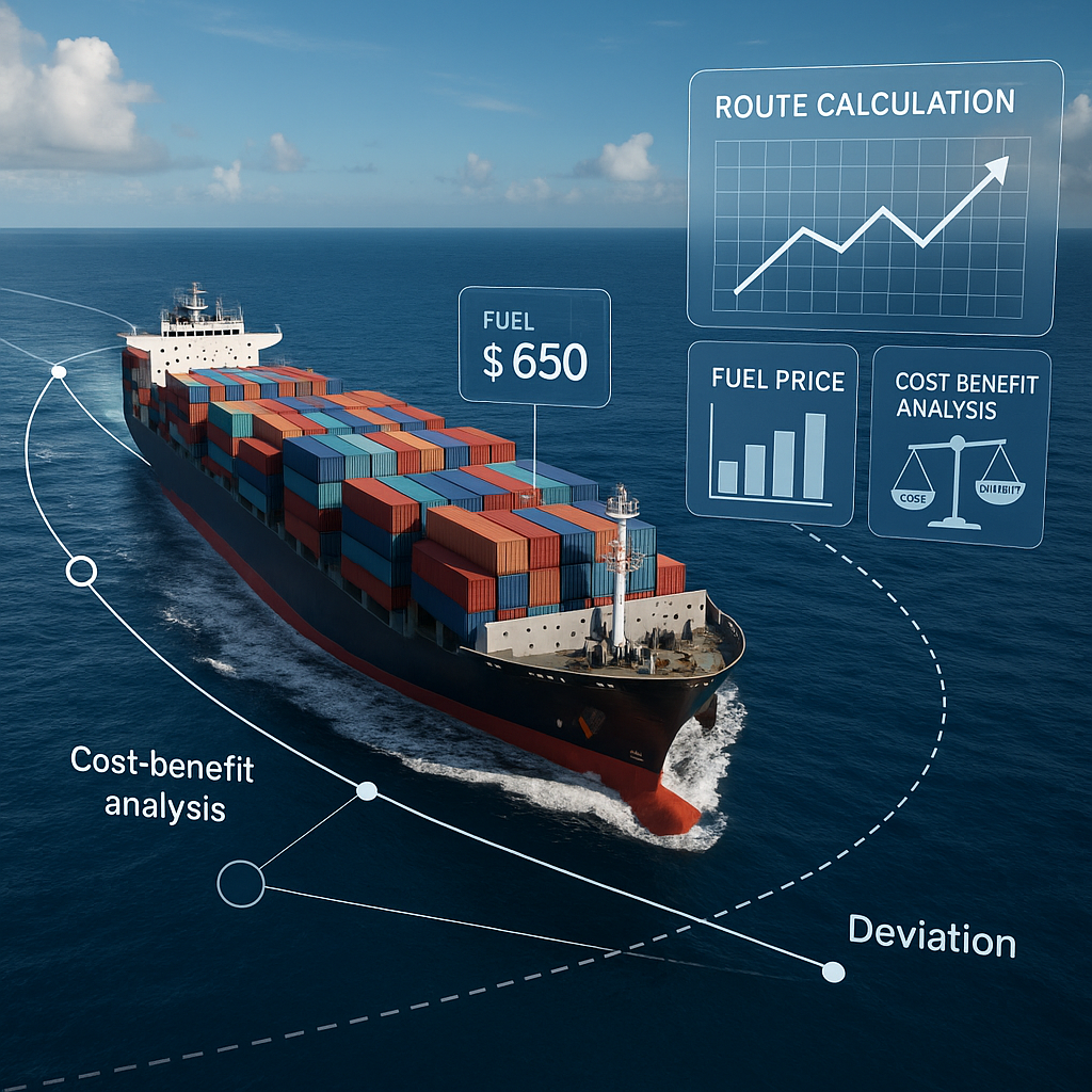 A large cargo ship navigating across open ocean wa
